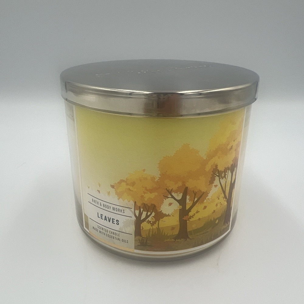 LEAVES Big 3-Wick Candle Bath & Body Works Autumn Clove Spice Nectar Apple Fall